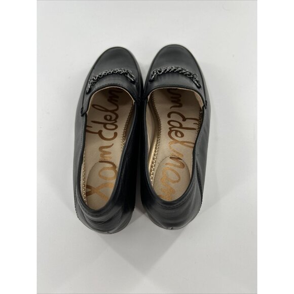 Sam Edelman Black Loafers Slip‎ On Leather LORENZO Womes 6.5 - Picture 4 of 7